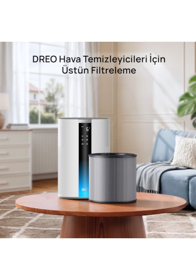 Air Purifier 337s Akıllı Hava Temizleyici Uyumlu 3 Aşamalı Hepa Filtresi Yedek Filtre Açık Gri