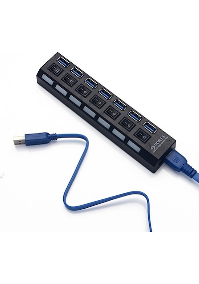 7 Port Usb 3.0 Hub Çoklayıcı Aç/kapa Tuşlu, Yüksek Hızlı Usb Splitter