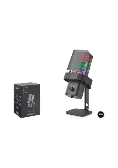 Hadron M6b Gaming Rgb Masaüstü Mikrofon Type-c 192khz 24bit - Siyah
