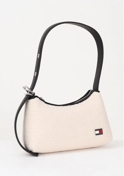 Tommy Hilfiger Tjw Cool Kürk Dokulu Omuz Kadın Beyaz Omuz Çantası Aw0aw18011ybh Beyaz