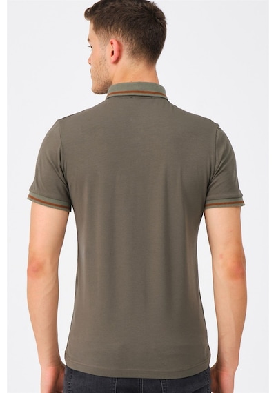 T8586 Dewberry Erkek Polo Yaka T-shırt-haki Haki