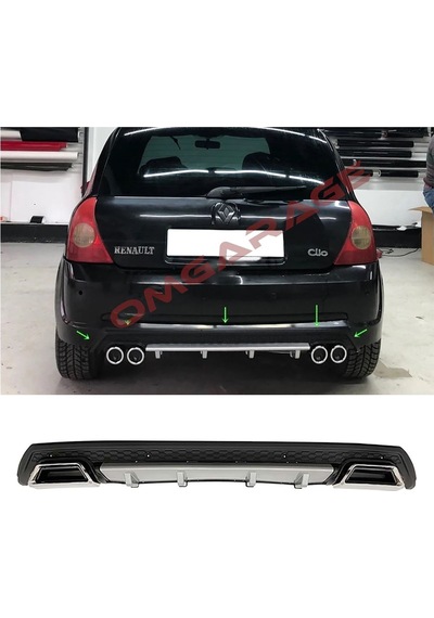 Renault Clio Mk2 Hb Gri Difüzör Çiftli Kare Egzoz Görünümlü D Tip Difizör 1998-2005