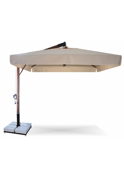 Sun Pole Kare Şemsiye 350x350/8 - Mermerli Metal Altlıklı Bej
