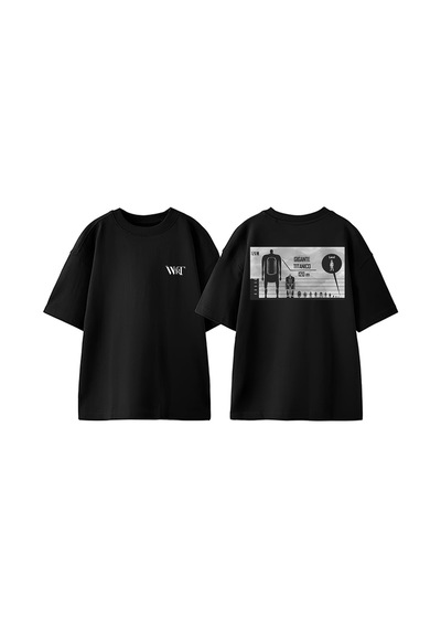 Thewert Levi And Titans Tasarım Sırt Baskılı Pamuk Siyah Oversize T-shirt