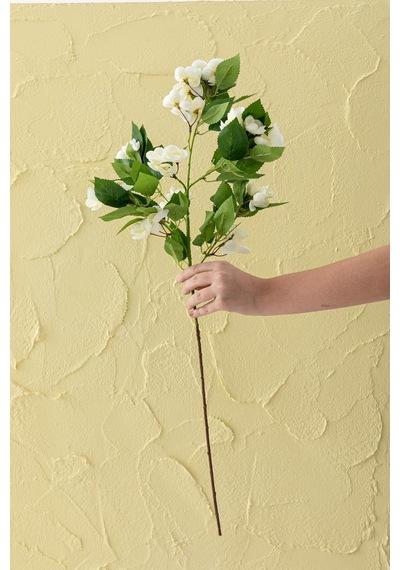 Yapay Lux Menekşe Dalı Kırık Beyaz 80 Cm 5 Yaprak Kırık Beyaz