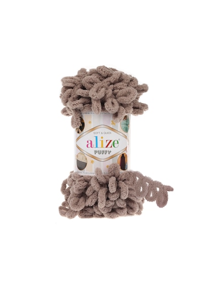 Alize 5 Adet Puffy El Örgü Ipliği 5'li Paket - 100 Gr. 9 Mt. Parmak Örgü Ipi - Şevval Tuhafiye 530 - Bej