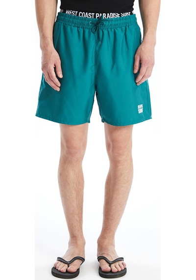 Lcw Swımwear Yeşil Kısa Boy Baskılı Erkek Deniz Şortu