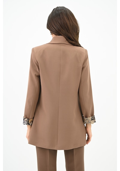Kadın Leopar Astar Detaylı Ceket Takım 0115-25 001