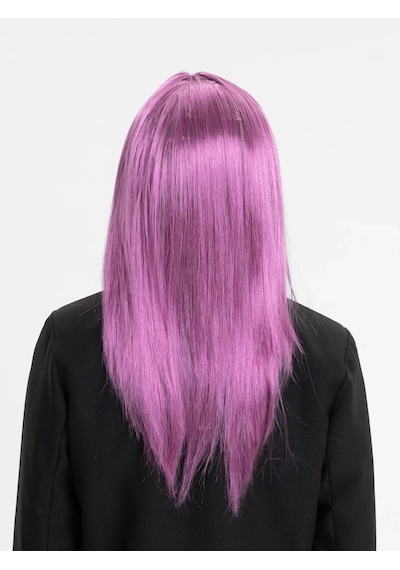 Rose Pembe Renk Düz Kesim Uzun Parti Peruğu Takma Saç Diğer