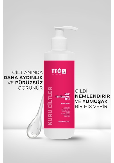 Tto X Yüz Temizleme Jeli Kuru Ciltler 200 Ml