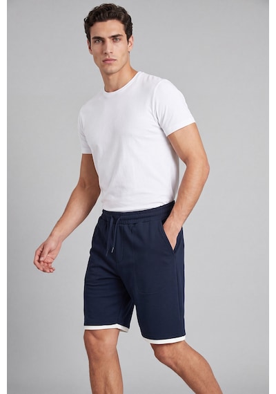 Buratti Oysho Kumaş Çift Katmanlı Paça Detaylı Bağlamalı Short Erkek Short 5908091 İndigo