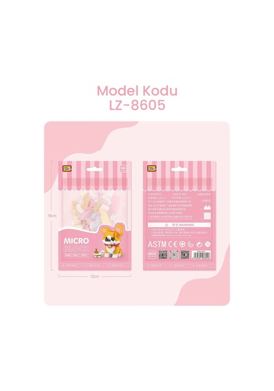 Loz Micro Block 4'lü Sevimli Hayvan Seti 4 Farklı Model Dekoratif Oyuncak Yapım Seti Yapı Blok Seti