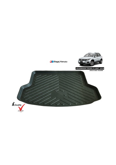 Araca Özel Vw Tiguan 2008 - 2016 Arası 3D Bagaj Havuzu Siyah