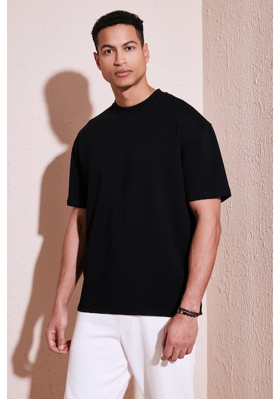 Buratti Pamuklu Bisiklet Yaka Relaxed Fit Basic Erkek T Shirt 5902610 Siyah