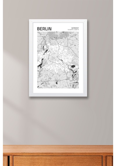 Berlin Almanya Germany Haritası Çerçeveli Tablo Lüks Salon Ofis Duvar Dekorasyonu Hediyelik Tablo Beyaz Berlin Almanya Germany Haritası Çerçeveli Tablo Lüks Salon Ofis Duvar Dekorasyonu Hediyelik Tablo Beyaz