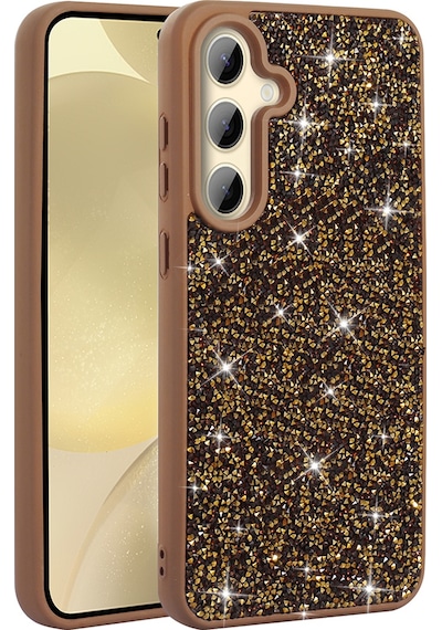 Zore Galaxy Uyumlu S25 Plus Kılıf Parlak Taşlı Tasarım Ata Pırlanta Kapak - Gold Gold