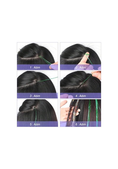 Hb Tasarım Pembe Hair Tinsel Saç Simi 50-55 Cm, Tek Ebat, Estva2211prk, Renkli