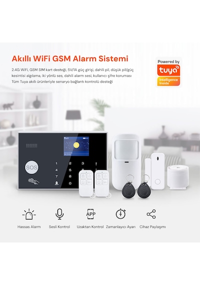Yeco Sas-10 Akıllı Alarm Güvenlik Sistemi - Wifi & 4g Gsm Bağlantısı, Hareket Sensörü Ve Mobil Uyumlu