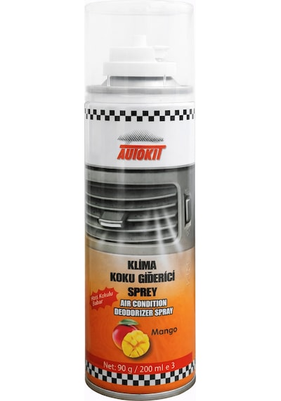Autokıt Klima Koku Giderici Sprey 200 Ml Mango Kokusu