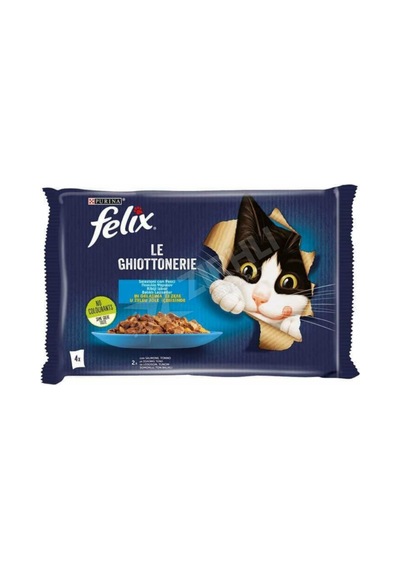5 Adet Felix Somonlu Yaş Kedi Maması Ekonomik Paket 4x85gr