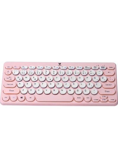 Blueforce Bt-k95 Bluetooth V5.0 Wireless Kablosuz Klavye Pembe Android, Ios, Mac, Windows, Tv Uyumlu