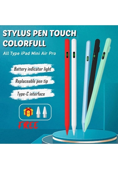 Lexroo Universal Dokunmatik Stylus Kalem Led Göstergeli Manyetik Gövdeli Type-c Şarjlı Hassas Uçlu Standart