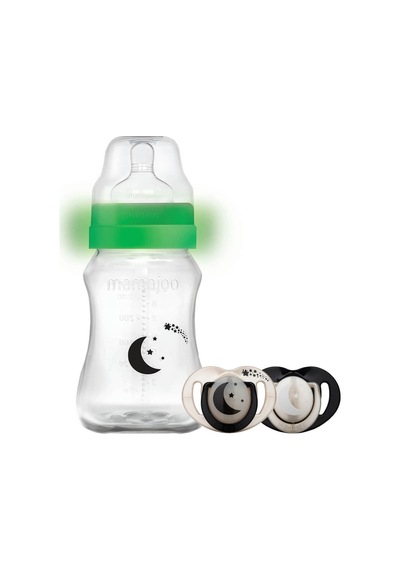 Mamajoo Gece & Gündüz Biberonu 270 ml & Saklama Kutulu İkili Emzik - Pearl