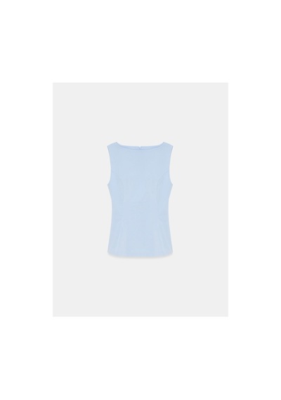 Dilvin 50281 Peplum Top-açık Mavi-16456