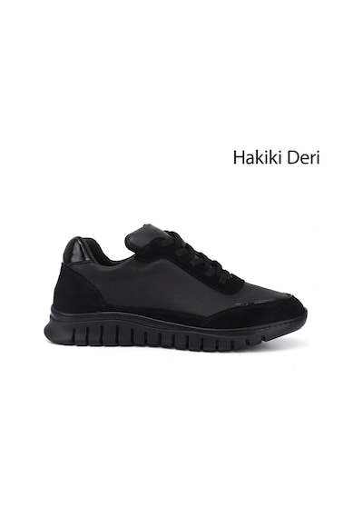 Gönderi(R) Gönderi R Kadın Siyah Lastik Bağcıklı Hakiki Deri Sneaker Ddza83742560