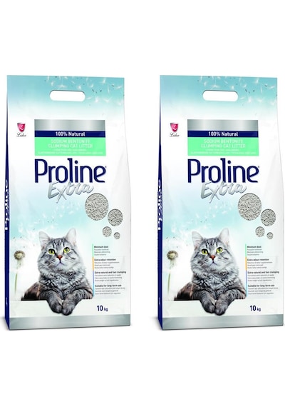 Pro Line Ekstra Bentonit Topaklanan Kedi Kumu 2 x 10 L
