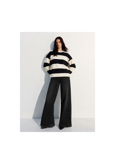 Hiccup Bıpantolon Kadın Oversize Çizgili Bisiklet Yaka Sweatshirt Çok Renkli 03