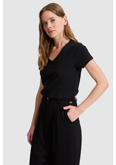 U.s. Polo Assn. Kadın Siyah Tişört Basic 50321817-vr046