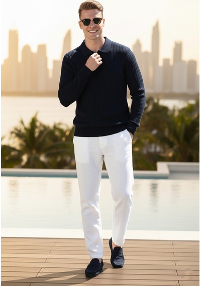 Deepsea Erkek Lacivert Slim Fit Polo Yaka Triko Kazak - Yumuşak Dokulu Esnek Ve Şık Görünüm 2605305 Lacivert Deepsea Erkek Lacivert Slim Fit Polo Yaka Triko Kazak - Yumuşak Dokulu Esnek Ve Şık Görünüm 2605305 Lacivert