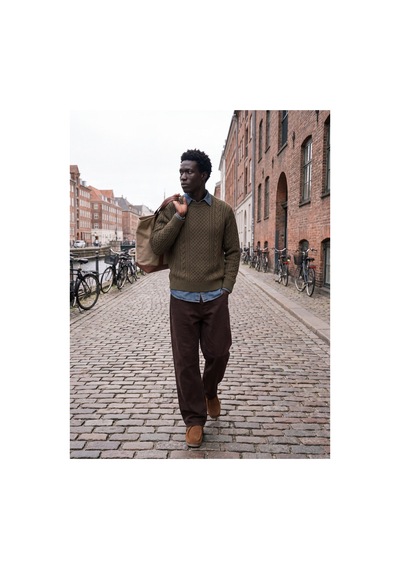 Jack & Jones Jprblucallum Cable Knıt Crew Neck Haki