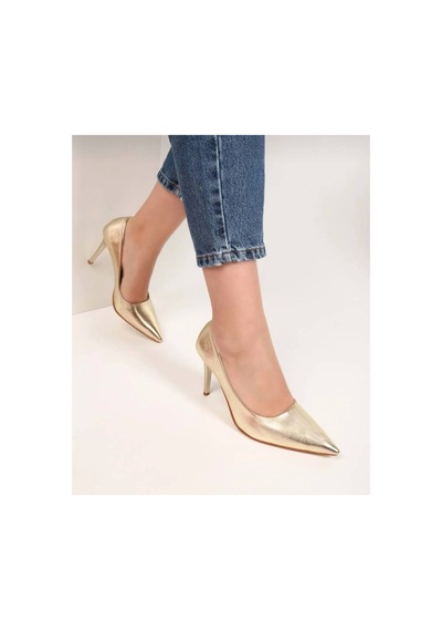Lady Kadın Gold Metalik Topuklu Ayakkabı Stiletto Gold