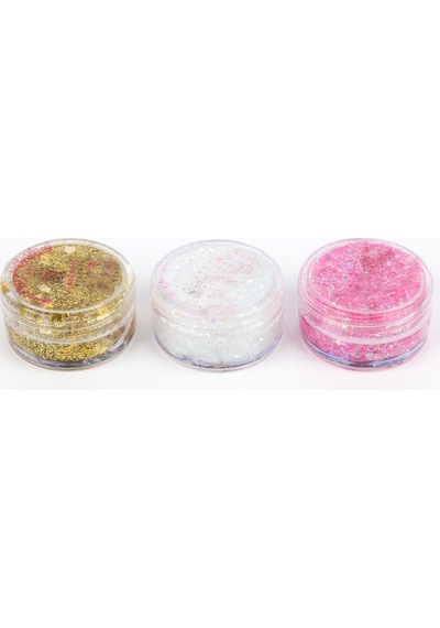 Altın Pembe Beyaz Glitter Simli Kız Çocuk Jel Far Diğer