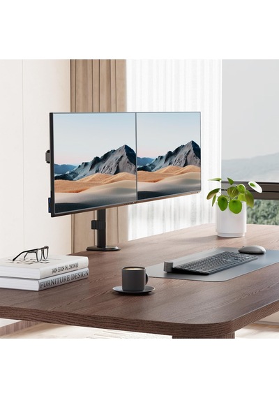 14-32'' Çift Kollu Ayarlanabilir Monitör Tutucu Masa Üstü