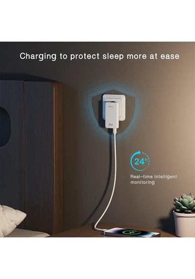 Hp-c35 45 Watt Gan Şarj Adaptörü 100 Cm Kablo 2-port Fast Charger Hızlı Şarj Seti Type-c Kablo Dahildir Quick Charge 3.0