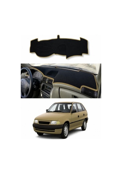 Opel - Astra F 1991-1998 Uyumlu Torpido Koruma Kılıfı - Taba Şeritli