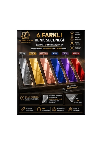 10 Adet 5x20cm Dekoratif Pleksi Ayna Kendinden Yapışkanlı Pleksi Duvar Aynası Gümüş Gold Rose Gold Mavi Mor Kırmızı Duvar Dekorasyonu Pleksi Ayna Mor Mor