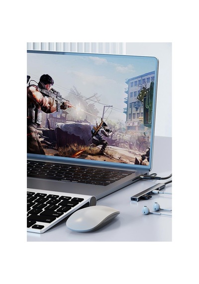 Cr28 5in1 Type-c Apple Uyumlu iPhone 15 Ve Üstü & Usb-a Hub İ-os Pd Çoklayıcı Adaptör 3,5mm Kulaklık Çıkışlı Alüminyum Kasa 01
