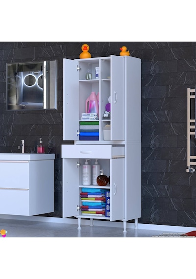 Eliusta Line Beyaz 60 Cm Banyo Dolabı Çok Bölmeli Banyo Düzenleyici Dolap 4 Kapaklı 4 Raflı 60x173x32,5 Cm Beyaz Eliusta Line Beyaz 60 Cm Banyo Dolabı Çok Bölmeli Banyo Düzenleyici Dolap 4 Kapaklı 4 Raflı 60x173x32,5 Cm Beyaz
