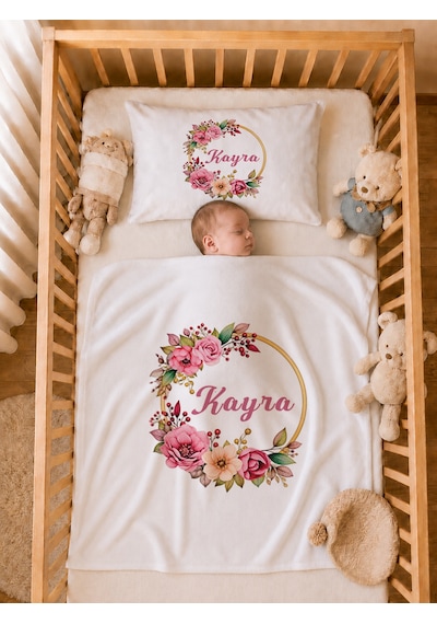 Pia Baby İsme Özel Kız Bebek Hastane Çıkışı 12 Parça %100 Pamuk Organik Baskılı Kese Hediyeli Set 107211k0x Ekru