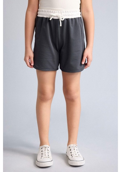 Defacto Sweatshirt Kumaşı Şort Kız Çocuk G9070a826hsgr164 Gri-gr164