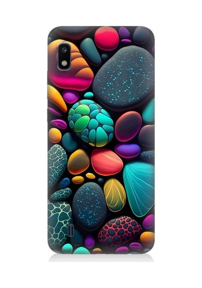 Samsung Galaxy A10 Uyumlu Artx Kırmızı Doğa Taşlar Desenli Silikon Kılıf