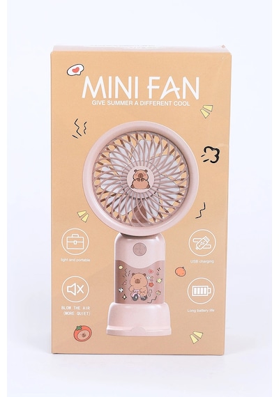Şarjlı Mini El Fanı Telefon Standlı