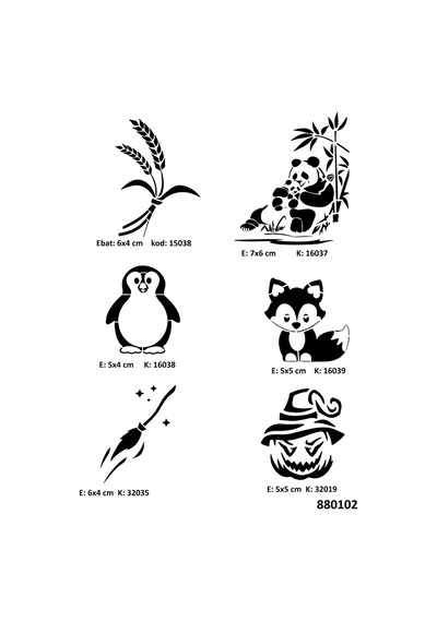 Anne Yavru Panda Spray Tattoo Geçici Dövme Seti Dark Siyah Sprey