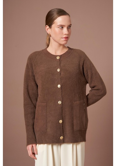 Ftz Women Kadın Angora Hırka Kahve 25259 Kahve