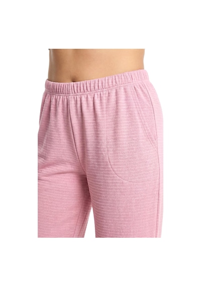 Akbeniz Kadın Pudra Pembe Dokulu Büyük Beden Cepli Pijama Altı