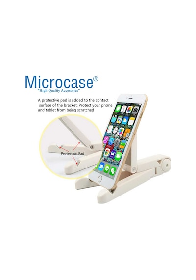 Microcase Masaüstü Katlanabilir Telefon Tablet Stand Beyaz Al2457
